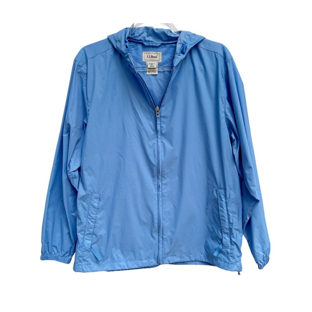 Womens Ll Bean Basic Hooded Outer Shell Windbreak… - image 4
